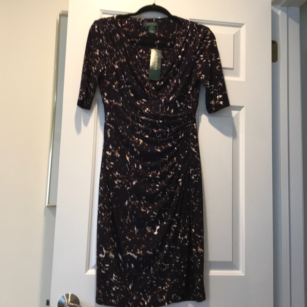 Lauren (Ralph Lauren) new v neck midi dress.